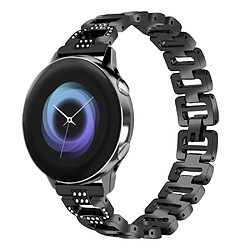 Bracelet en métal 22mm, chaîne en D décorée de strass, noir pour votre Huawei Watch GT 2e Samsung Galaxy Watch 46mm Universal