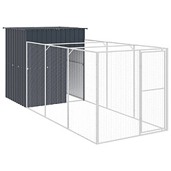 vidaXL Niche pour chien avec cour anthracite 165x455x181 cm