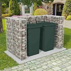 vidaXL Cadre à gabion de poubelle double Acier 180 x 100 x 120 cm