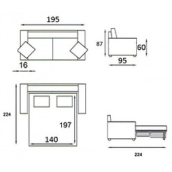 Avis Inside 75 Canapé convertible EXPRESS DREAMER sommier LATTES 140cm matelas 16 cm velours côtelé zoom terra