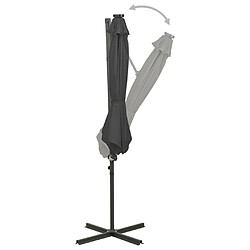 Avis Helloshop26 Parasol meuble de jardin déporté avec mât et lumières led anthracite 300 cm 02_0008516