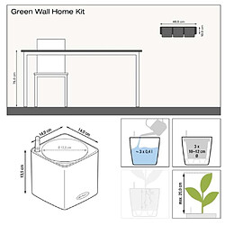 Avis LECHUZA 3 pcs Jardinières Green Wall Home Kit Ardoise