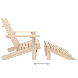 Maison Chic Chaise de jardin 2 places - Fauteuil d'extérieur Adirondack et repose-pied Sapin -MN40284 pas cher