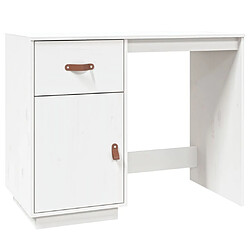 Maison Chic Bureau,Table de travail,bureau de travail pour chambre Blanc 95x50x75 cm Bois massif de pin -GKD58289