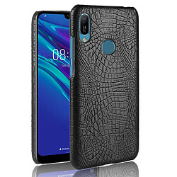 Wewoo Coque PC antichoc texture crocodile + PU pour Huawei Y6 2019 noir