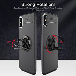 Avis Wewoo Coque noir pour iPhone X Porte-Anneau Métallique 360 Degrés Rotation TPU Cas