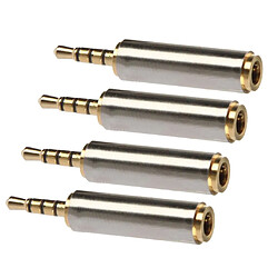 Adaptateur De Prise Casque 4pcs 2,5 Mm Mâle à 3,5 Mm Femelle Audio Aux Converter