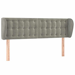 Maison Chic Tête de lit scandinave avec oreilles,meuble de chambre Gris clair 147x23x78/88 cm Velours -MN21314