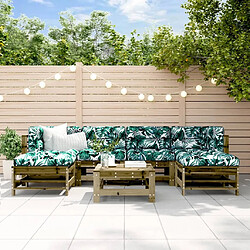 Maison Chic Salon de jardin 7 pcs + coussins - Mobilier/Meubles de jardin - Table et chaises d'extérieur bois de pin imprégné -MN93396