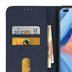 Avizar Étui Oppo Reno 4 Protection avec Porte-carte Fonction Support Bleu nuit pas cher