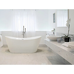 Beliani Baignoire îlot blanche 150 x 75 cm ANTIGUA