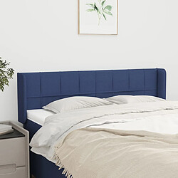 Maison Chic Tête de lit scandinave avec oreilles,meuble de chambre Bleu 147x16x78/88 cm Tissu -MN15592