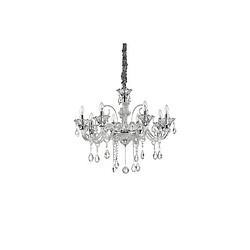 Ideal Lux Chandelier sans abats jours Colossal Verre Transparent 8 ampoules 80cm