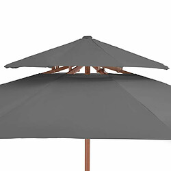 Maison Chic Parasol Jardin | Parasol double avec mat en bois 270 cm Anthracite - GKD99473 pas cher