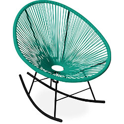 ICONIK INTERIOR Chaise à bascule Acapulco - Pieds noirs - Nouvelle Édition Vert pastel