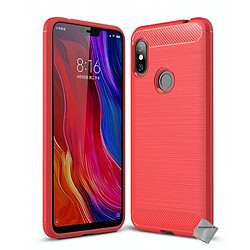 Htdmobiles Coque silicone gel carbone pour Xiaomi Redmi Note 6 Pro + film ecran - ROUGE