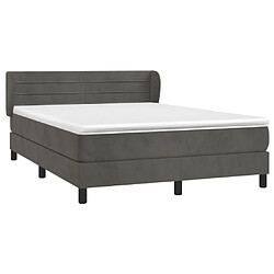 Avis Maison Chic Lit Adulte - Lit simple Lit à sommier tapissier et matelas moelleux - Meuble de Chambre - Gris foncé 140x200cm Velours -MN60712