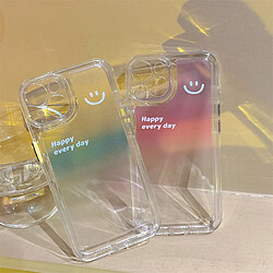 GUPBOO Étui pour iPhone11ProMax Dégradé Anglais Smiley Simple Cas de Téléphone Transparent