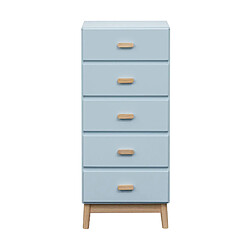 Mobili Rebecca Commode Rebecca Mobili Kuro 115x50x40 MDF Bois Bleu ciel Marron Scandinave