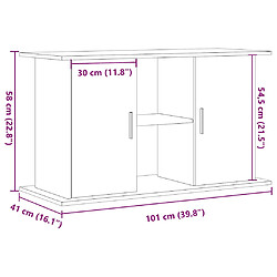 vidaXL Support d'aquarium chêne artisanal 101x41x58 cm bois ingénierie pas cher