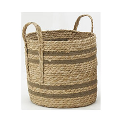 Acheter Aubry Gaspard Cache-pots en jonc naturel et coton brun (lot de 2) Droit.