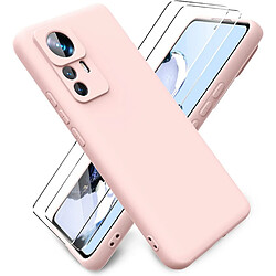 Coque Silicone Couleur Rose + 2 Verres Trempes Pour Xiaomi 12T Pro 5G Little Boutik®