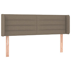 vidaXL Tête de lit avec oreilles Taupe 147x16x78/88 cm Tissu