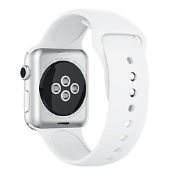 Wewoo Bracelet Bande de montre en silicone à double rivets pour Apple Watch séries 3 et 2 1 38 mm (blanc)