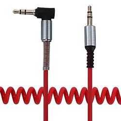 Avis Wewoo Câble rouge 3.5mm 3 pôles Mâle à Plug Audio AUX enroulé rétractable, Longueur: 1.5m