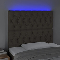 Avis Maison Chic Tête de lit scandinave à LED,meuble de chambre Taupe 90x7x118/128 cm Tissu -MN83191