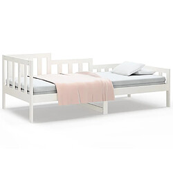 vidaXL Lit de jour sans matelas blanc 90x190 cm bois de pin massif