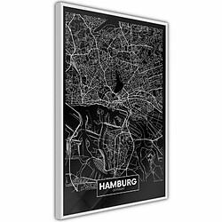 Paris Prix Affiche Murale Encadrée City Map Hamburg Dark 20 x 30 cm Blanc