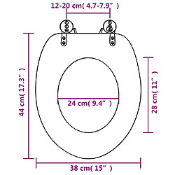 vidaXL Siège de toilette avec couvercle MDF Design de fond marin pas cher