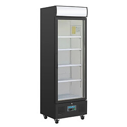 Frigo Professionnel Vitré Noir avec Caisson Lumineux Série G 368L - Polar