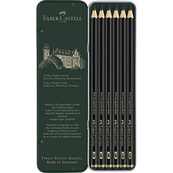 FABER-CASTELL Crayon graphite PITT GRAPHITE Matt, étui de 6 ()