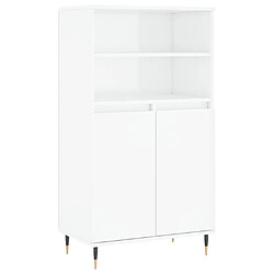 vidaXL Buffet haut Blanc brillant 60x36x110 cm Bois d'ingénierie