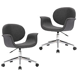 vidaXL Chaises pivotantes à manger lot de 2 gris tissu