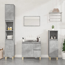 Maison Chic Armoire de salle de bain,Meuble de rangement,Meuble haut gris béton 30x30x100 cm -GKD469729