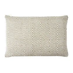 Thedecofactory ESCAPADE - Coussin ethnique motif ikat blanc et beige 60x40