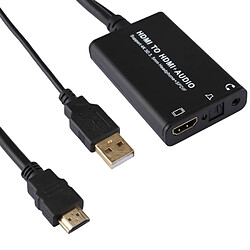 Wewoo HDMI vers HDMI + audio 3,5 mm + convertisseur 3D SPDIF 4K x 2K, alimentation d'énergie