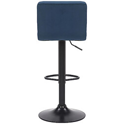 Decoshop26 Lot de 4 tabourets de bar en velours bleu coutures décoratives piètement métal noir 10_0004502 pas cher