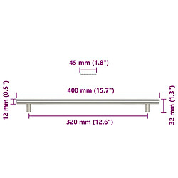 vidaXL Poignées d'armoire 5 pcs argenté 320 mm acier inoxydable pas cher