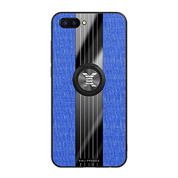 Wewoo Coque Souple Pour OPPO R11 Plus XINLI tissu de couture Housse TPU antichoc avec support de bague bleu