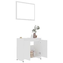 Acheter Maison Chic Ensemble de meubles de salle de bain,Armoire rangement Bain Blanc Aggloméré -MN10230