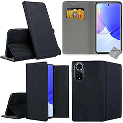 Htdmobiles Housse etui portefeuille avec coque intérieure en silicone pour Huawei Honor 50 5G / Nova 9 + film ecran - NOIR MAGNET