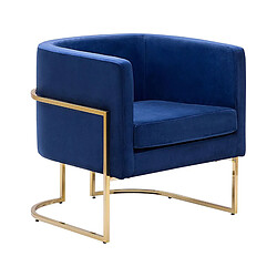 Beliani Fauteuil SIRKKA Velours Bleu foncé