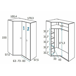 Inside 75 Armoire d'Angle Pan-coupé