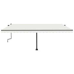 Acheter Maison Chic Auvent manuel rétractable,Store manuel de porte avec LED 500x300 cm Crème -GKD33641