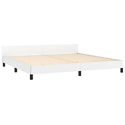 Avis vidaXL Cadre de lit avec tête de lit sans matelas blanc 200x200 cm