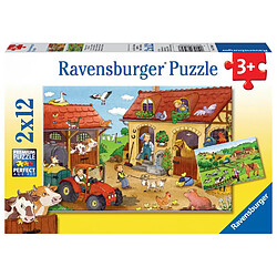 Ravensburger Puzzles 2x12 p Le Travail à la Ferme